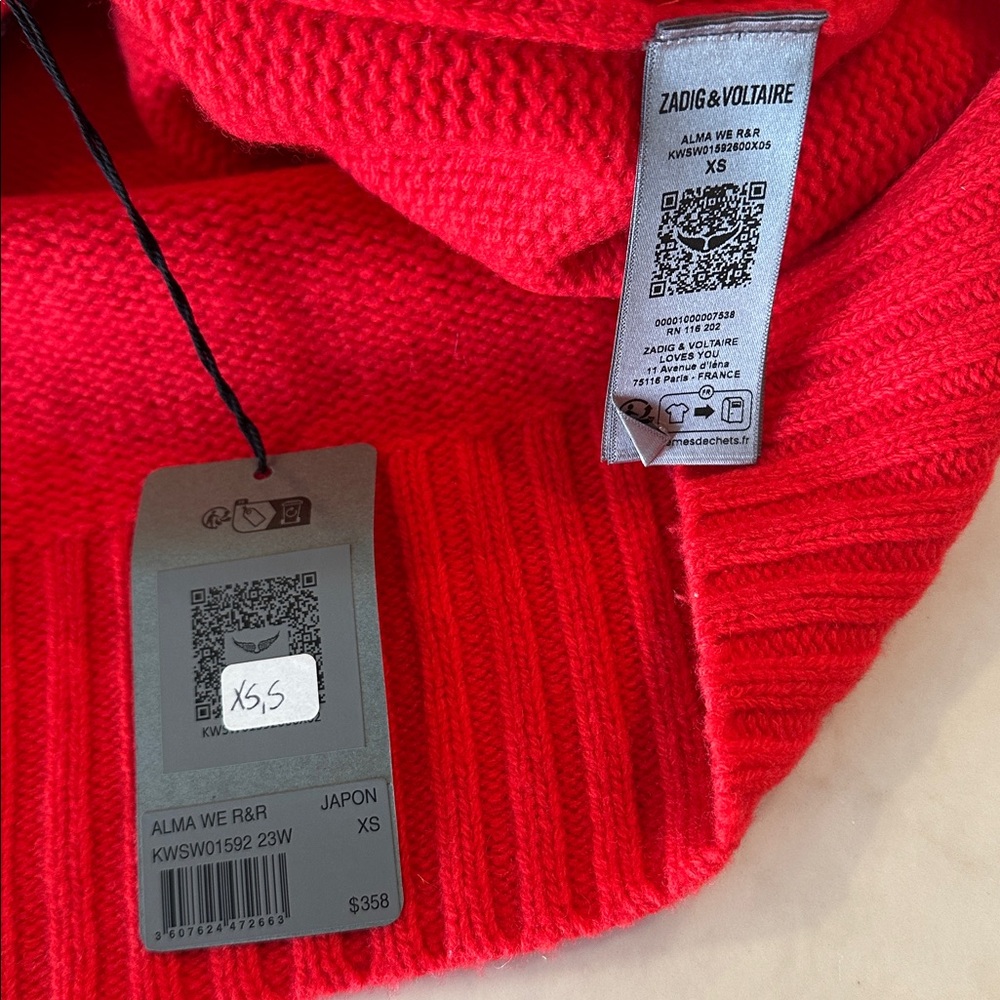 NWT ZADIG AND VOLTAIRE Alma Rock N Roll Merino Wool Jumper - Picture 10 of 12